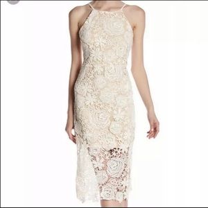 NWT Romeo + Juliet white lace halter neck dress